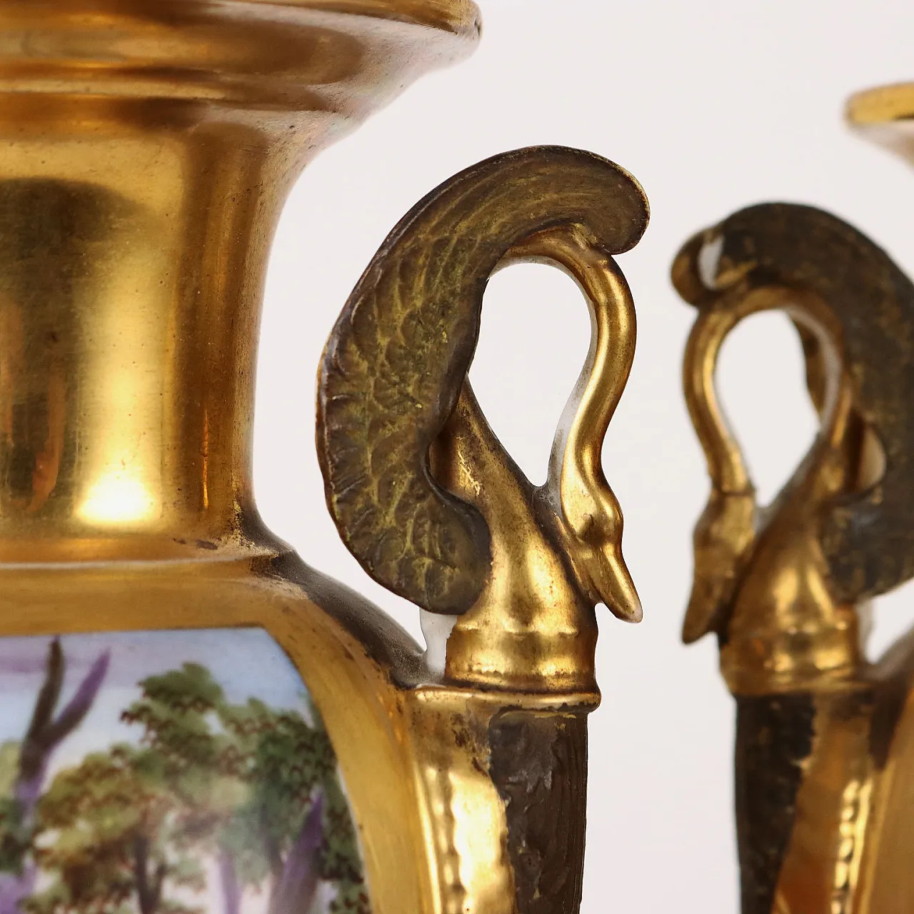 Pair of Napoleon III porcelain vases, 19th century 5