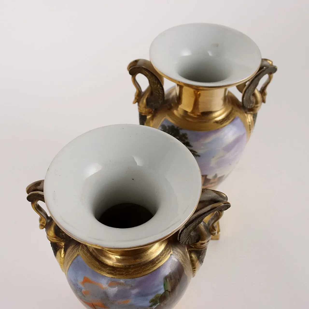 Pair of Napoleon III porcelain vases, 19th century 8