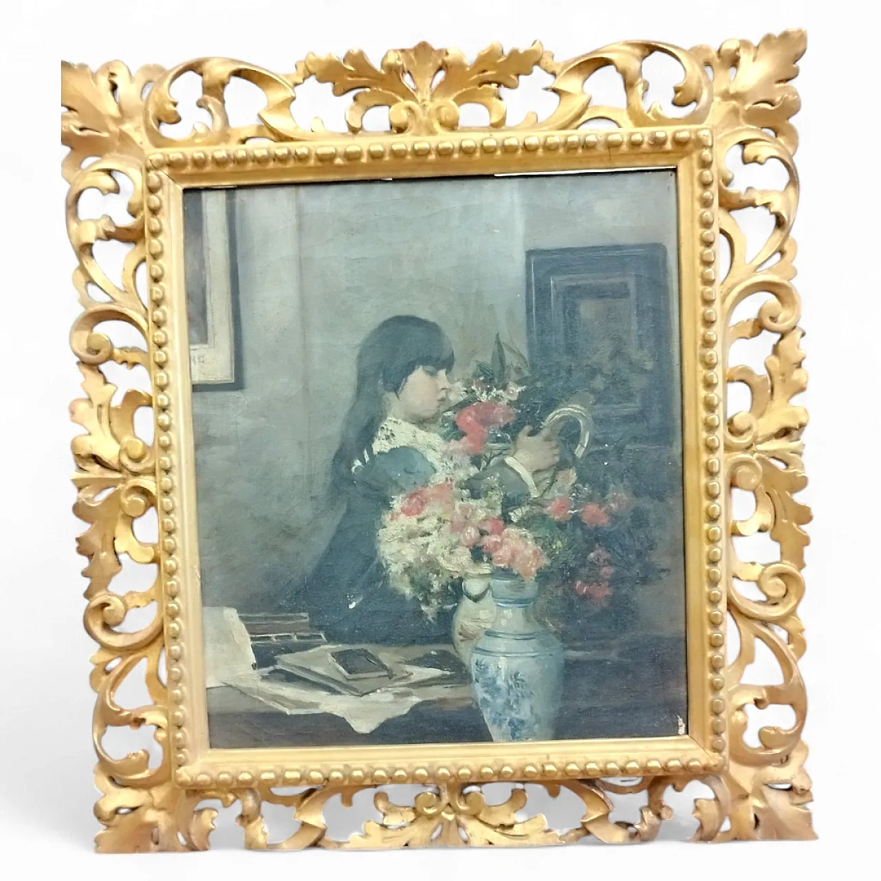 Oil on canvas painting by the artist Alessandro Rontini, 19th century 3