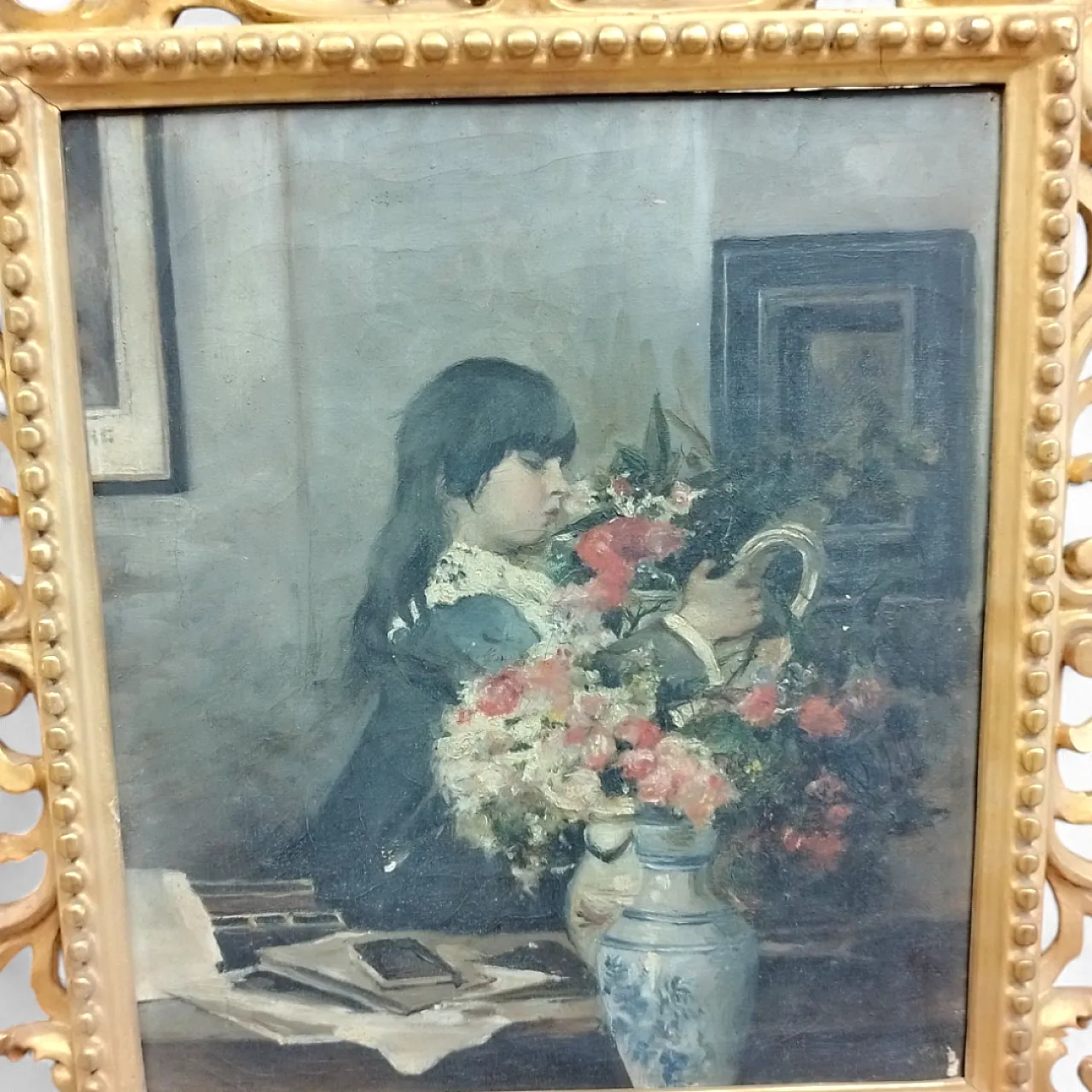 Oil on canvas painting by the artist Alessandro Rontini, 19th century 6