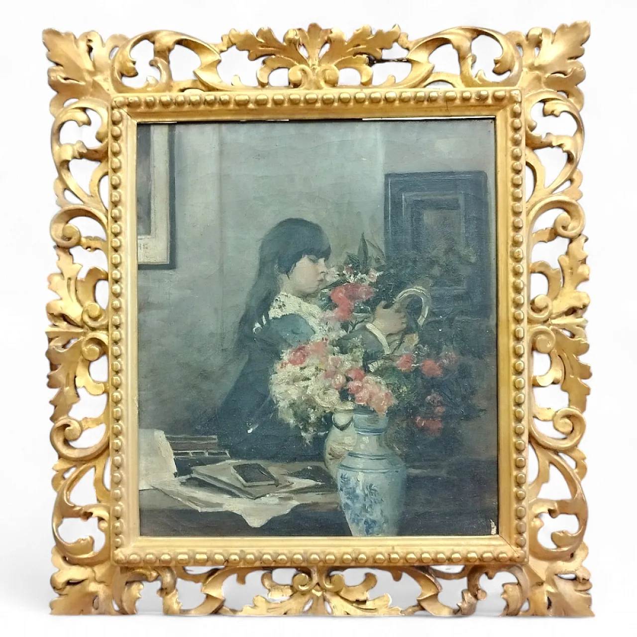 Oil on canvas painting by the artist Alessandro Rontini, 19th century 7