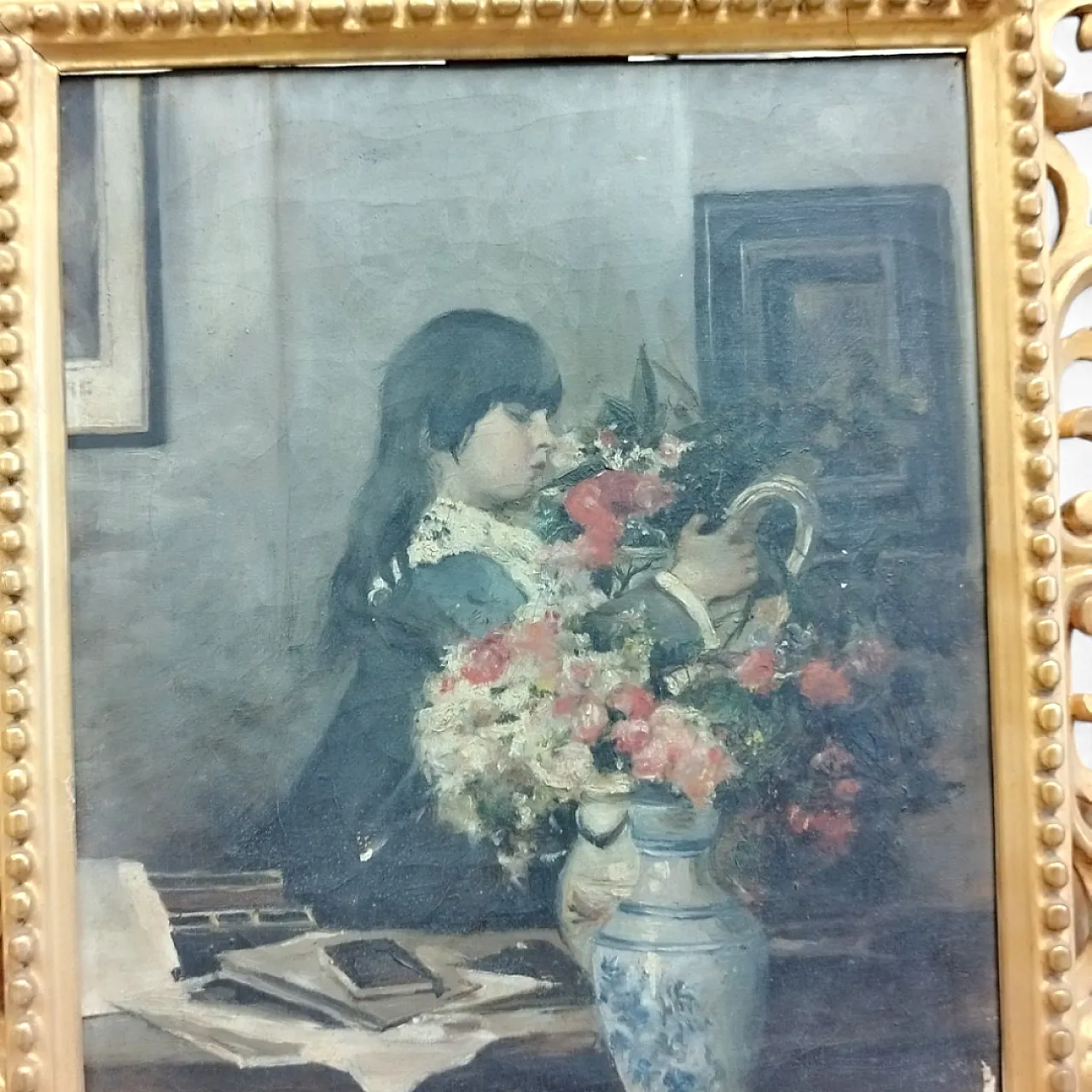 Oil on canvas painting by the artist Alessandro Rontini, 19th century 9