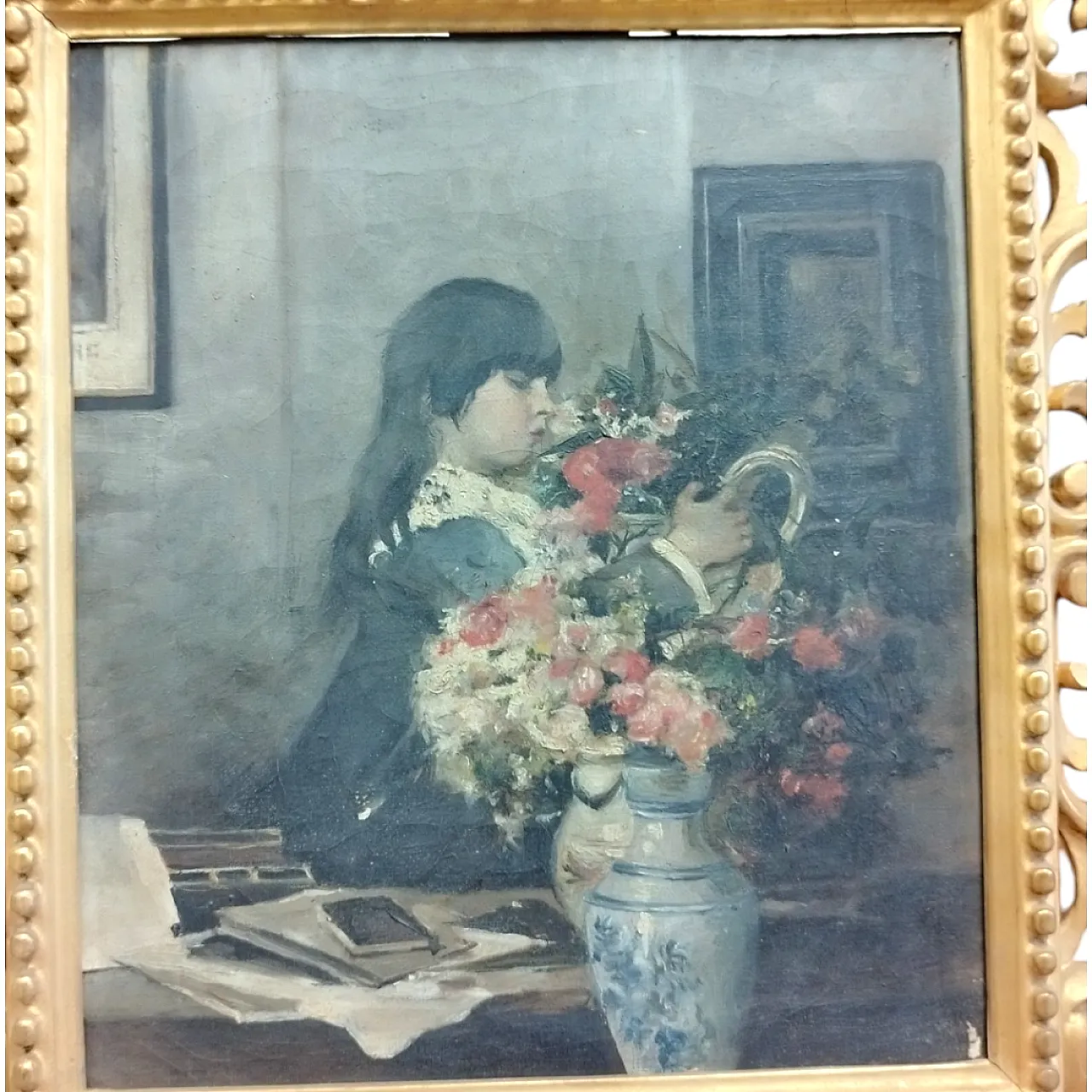 Oil on canvas painting by the artist Alessandro Rontini, 19th century 10