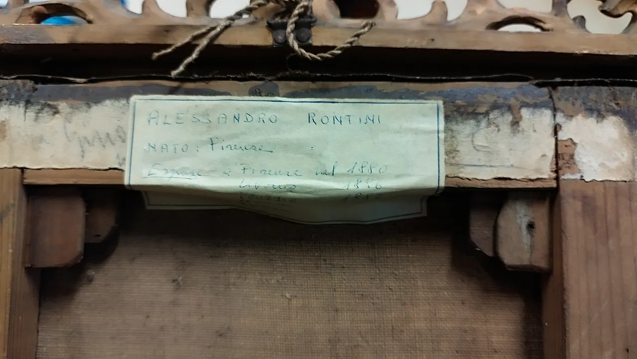 Oil on canvas painting by the artist Alessandro Rontini, 19th century 15