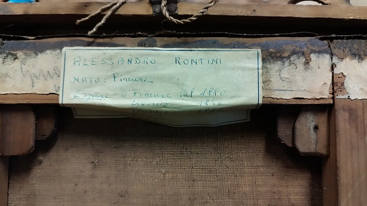 Oil on canvas painting by the artist Alessandro Rontini, 19th century 16