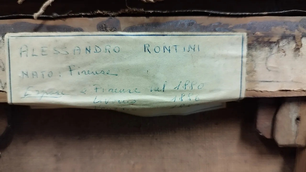 Oil on canvas painting by the artist Alessandro Rontini, 19th century 18