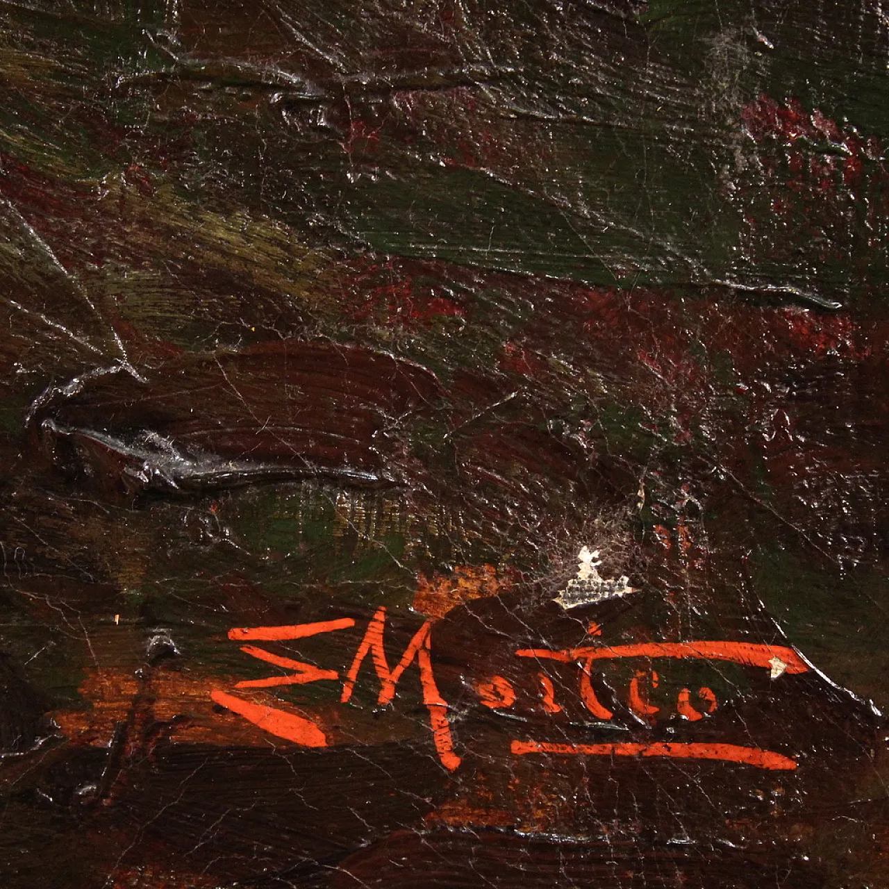 Italian impressionist painting of a countryside view with characters 6