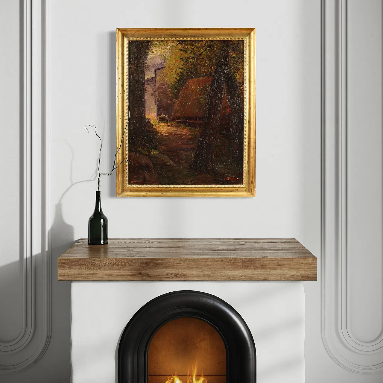 Italian impressionist painting of a countryside view with characters 7