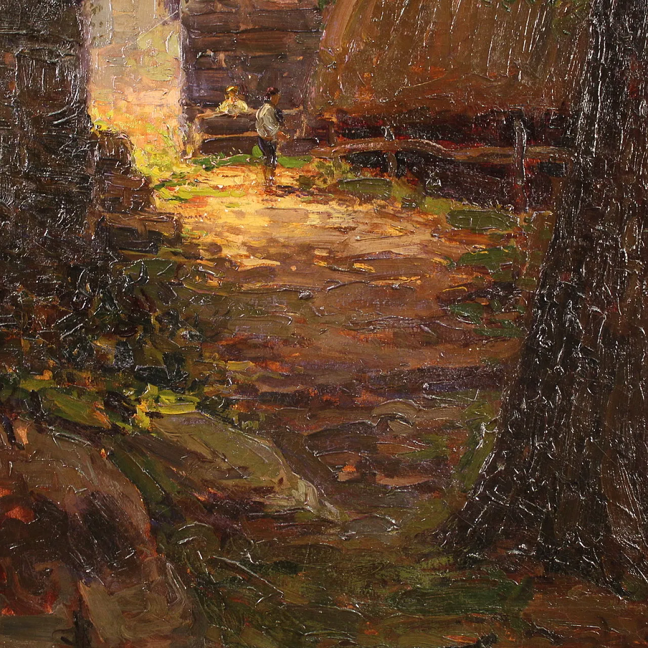 Italian impressionist painting of a countryside view with characters 11