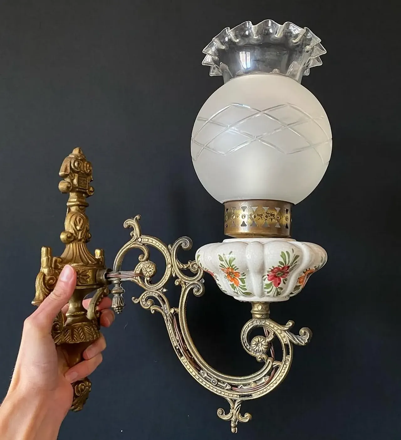 Coppia di applique in ceramica, anni '60 7