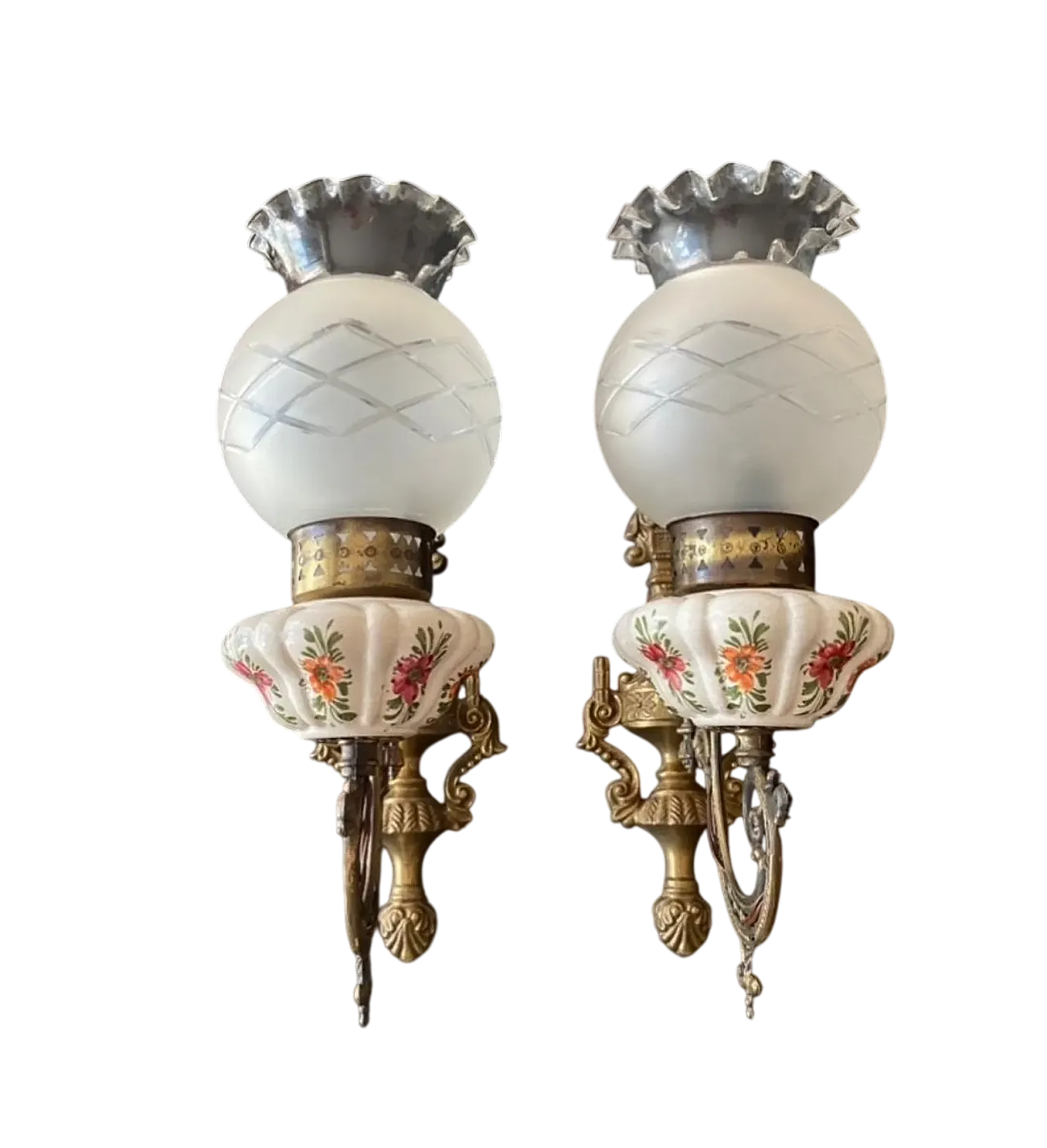 Coppia di applique in ceramica, anni '60 9