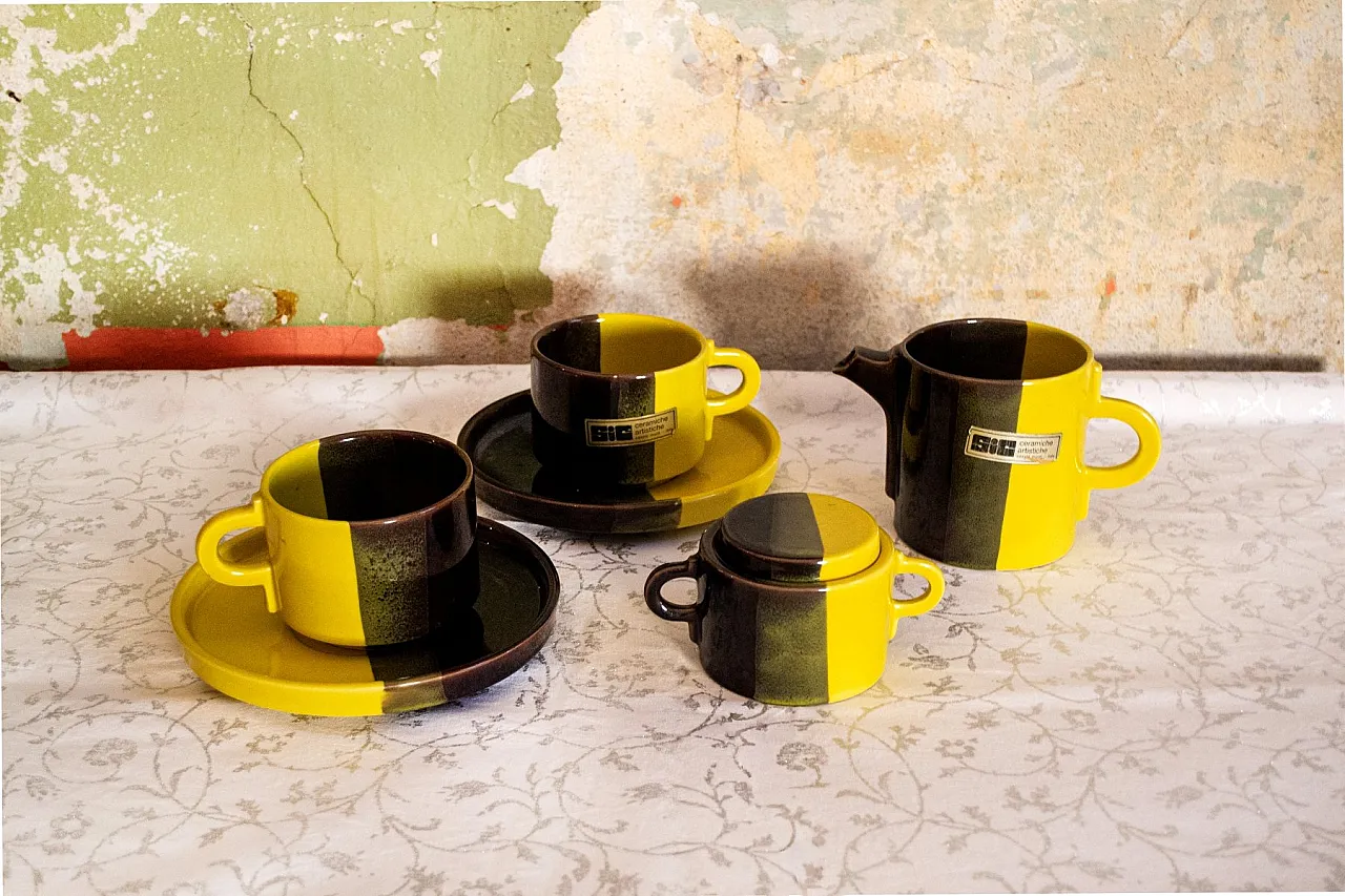 Set da caffè in ceramica di SIC Ceramiche Artistiche, anni '70 1