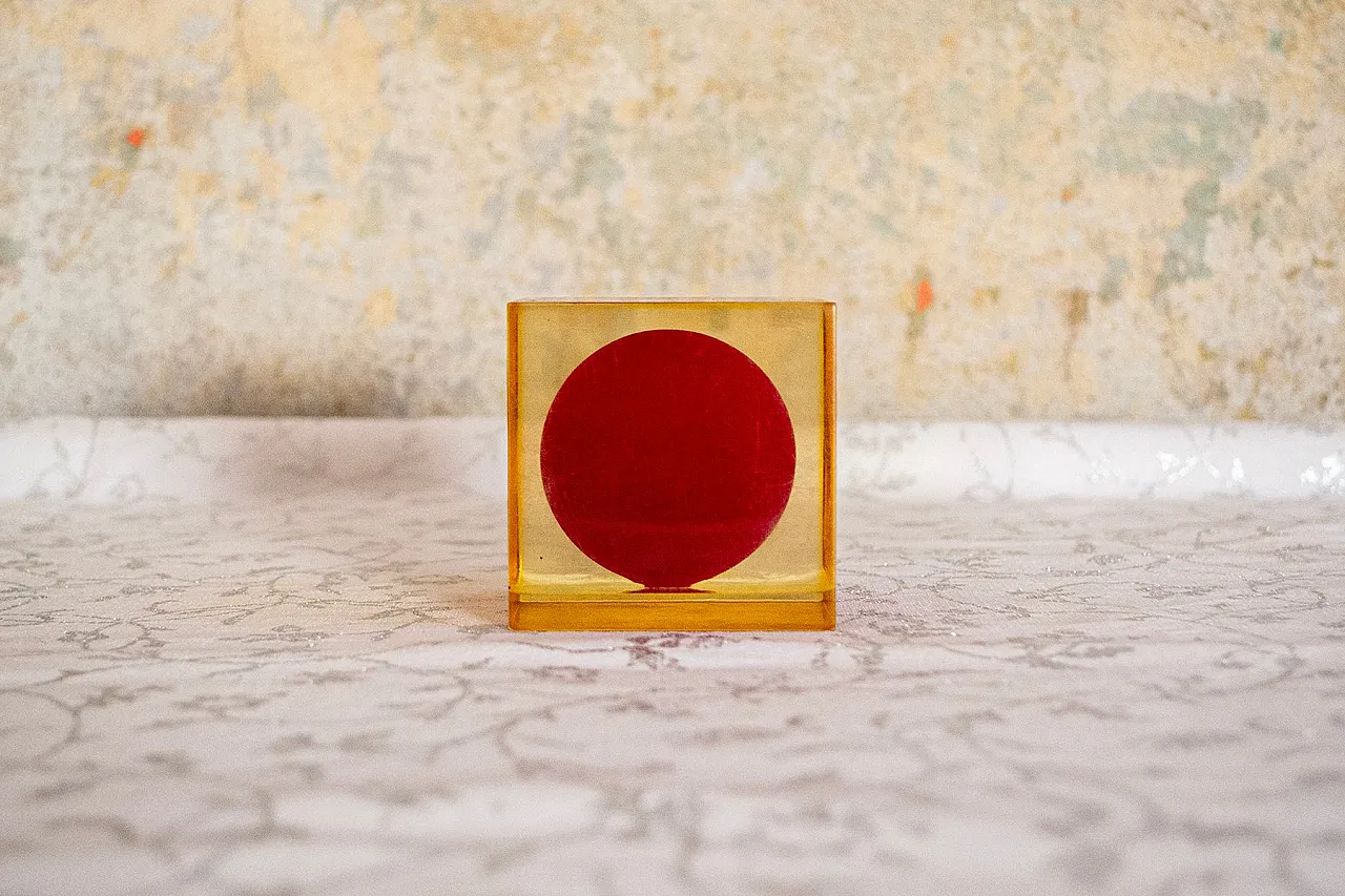 Mod. Cubo 3018 in resina di Enzo Mari per Danese, anni '60 1