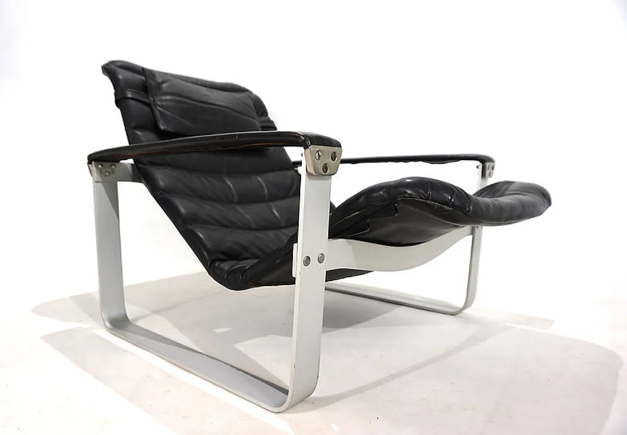 Sedia da salotto in pelle Asko Pulkka di Ilmari Lappalainen, anni '60 1