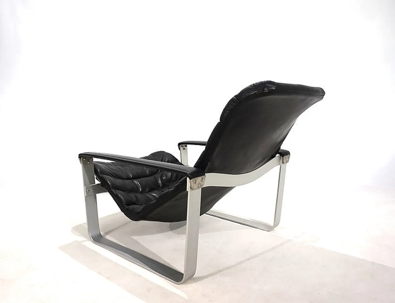 Sedia da salotto in pelle Asko Pulkka di Ilmari Lappalainen, anni '60 2