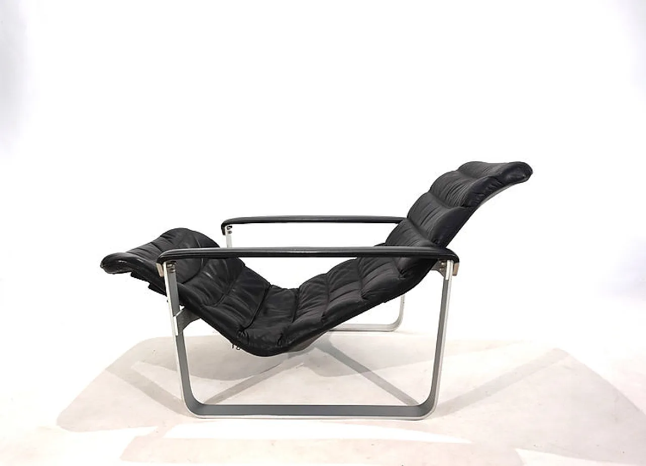 Sedia da salotto in pelle Asko Pulkka di Ilmari Lappalainen, anni '60 3