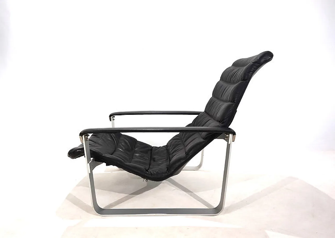 Sedia da salotto in pelle Asko Pulkka di Ilmari Lappalainen, anni '60 4