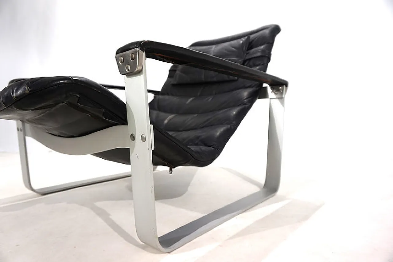 Sedia da salotto in pelle Asko Pulkka di Ilmari Lappalainen, anni '60 6