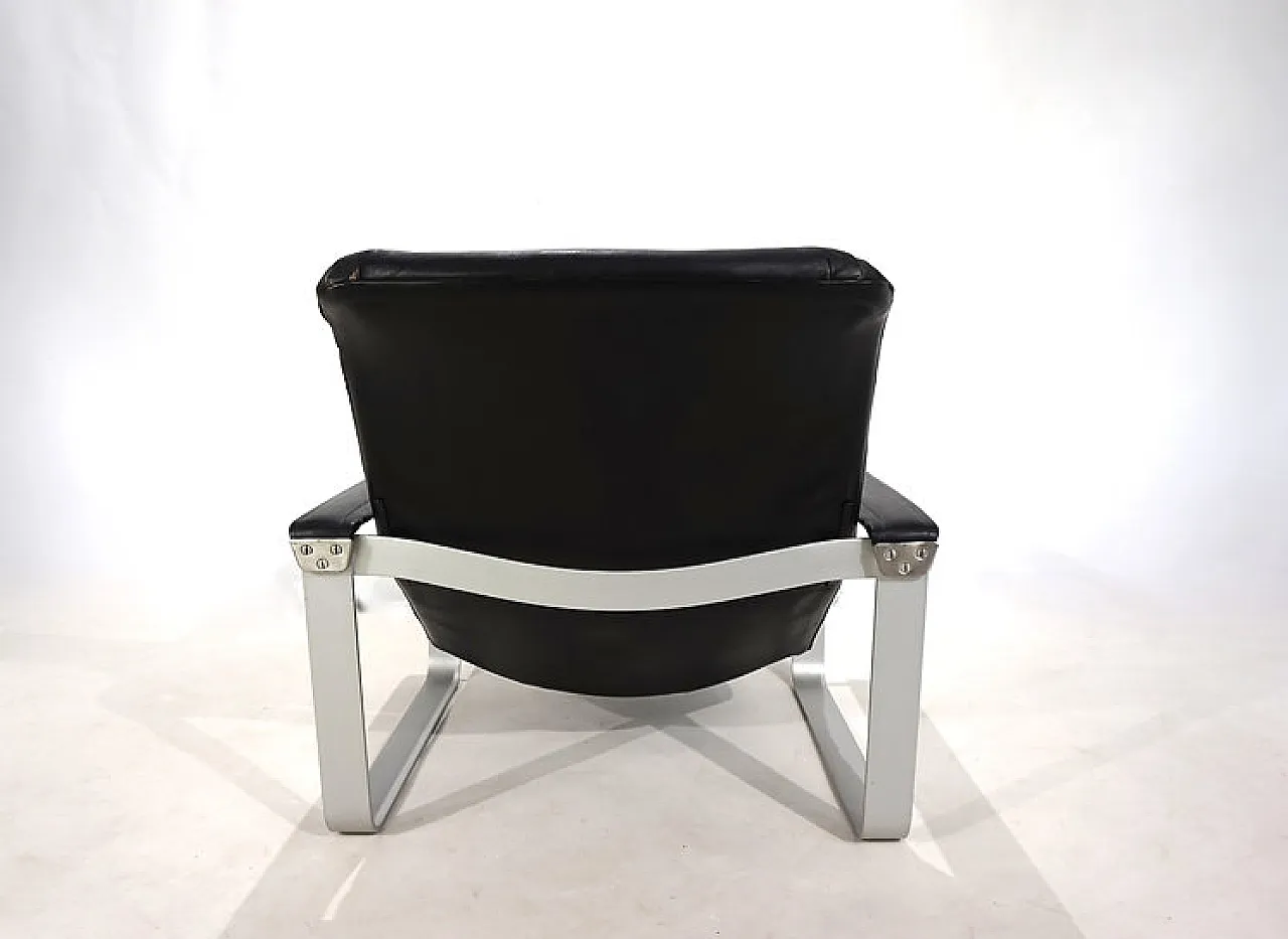 Sedia da salotto in pelle Asko Pulkka di Ilmari Lappalainen, anni '60 8