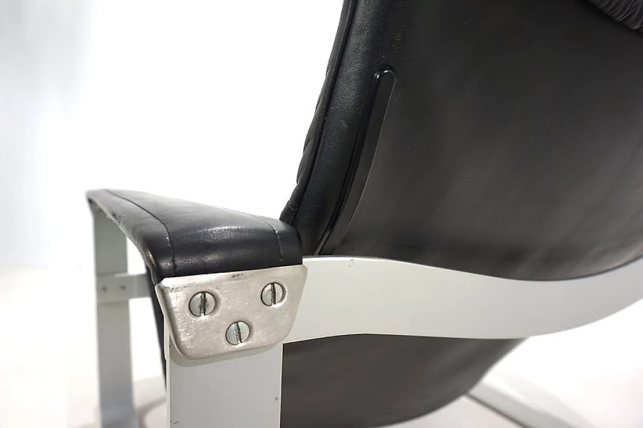 Sedia da salotto in pelle Asko Pulkka di Ilmari Lappalainen, anni '60 9