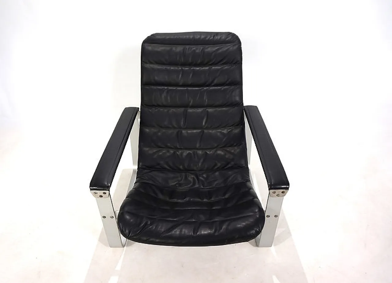 Sedia da salotto in pelle Asko Pulkka di Ilmari Lappalainen, anni '60 11