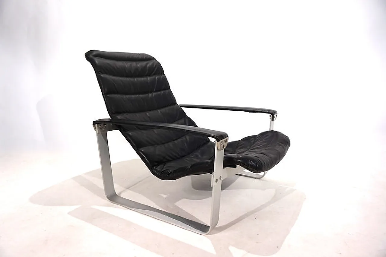 Sedia da salotto in pelle Asko Pulkka di Ilmari Lappalainen, anni '60 12