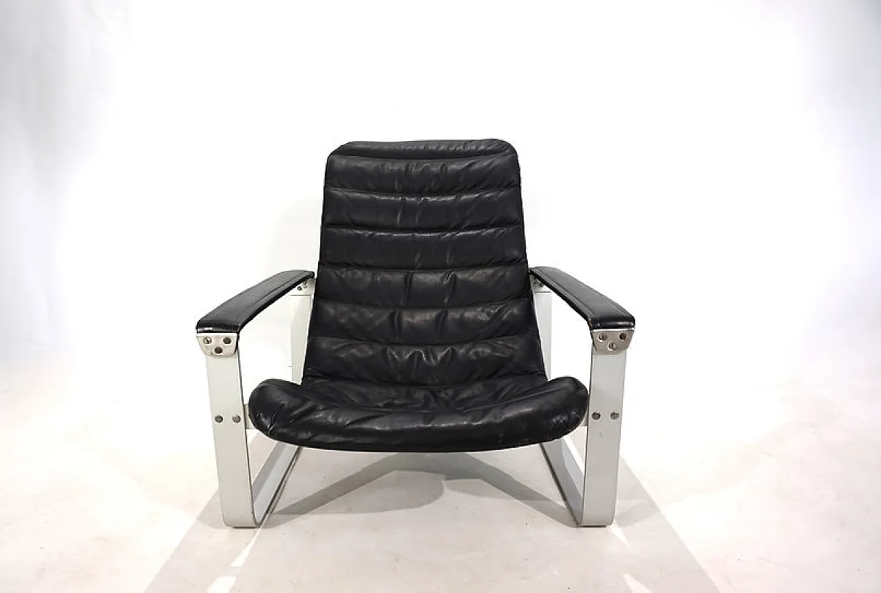 Sedia da salotto in pelle Asko Pulkka di Ilmari Lappalainen, anni '60 13