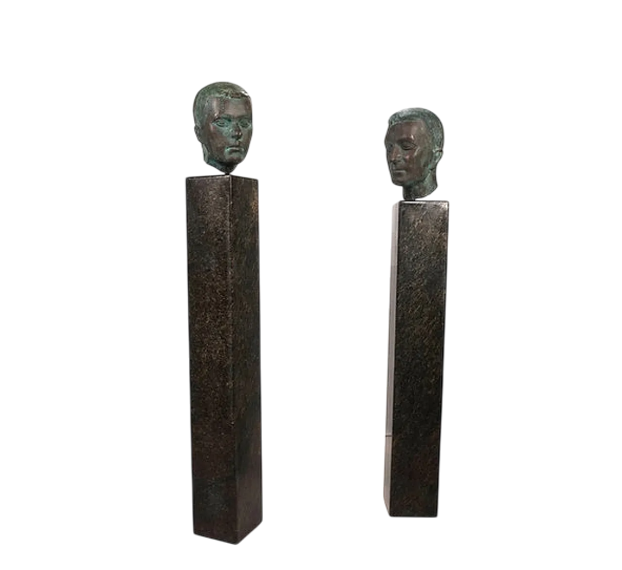 Coppia di busti in bronzo di uno studente di Georg Kolbe, anni '20 15