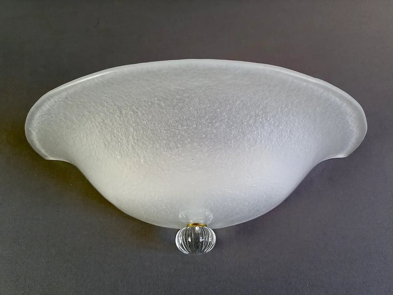 Pair of glass and metal wall lamps by Aureliano Toso, 1990s 4