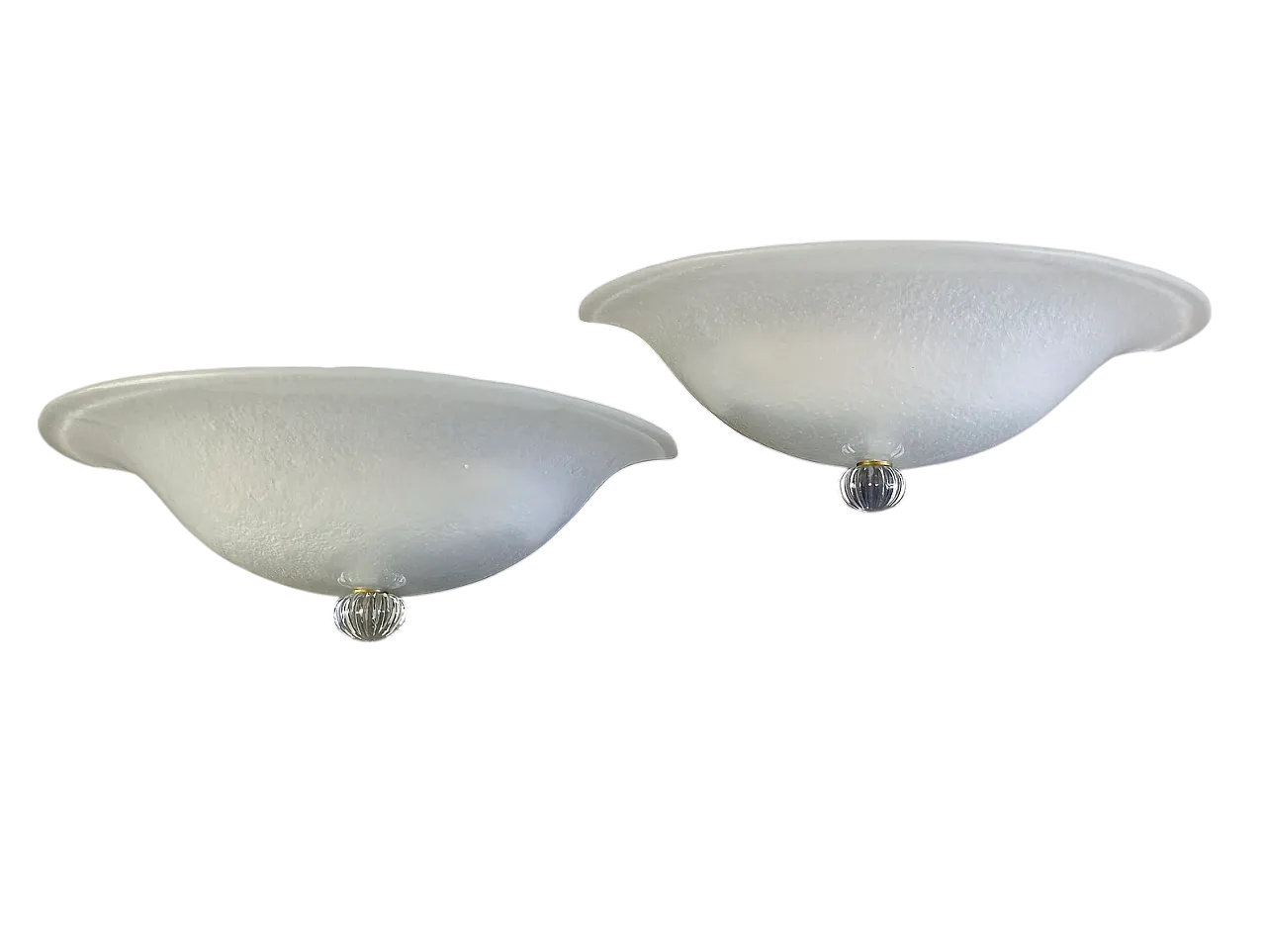Pair of glass and metal wall lamps by Aureliano Toso, 1990s 11