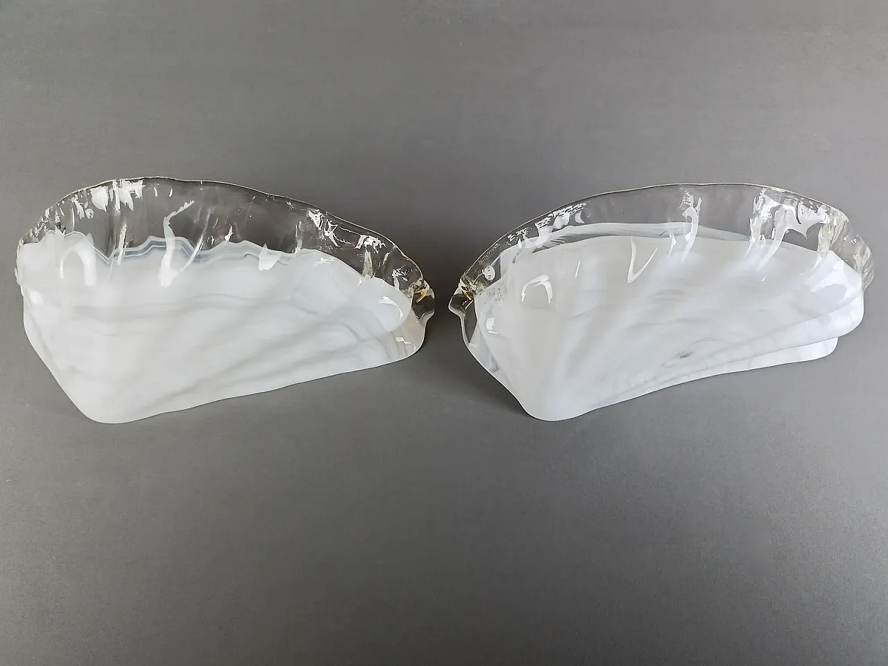 Coppia di applique a conchiglia in vetro di Murano La Murrina, anni 90 1