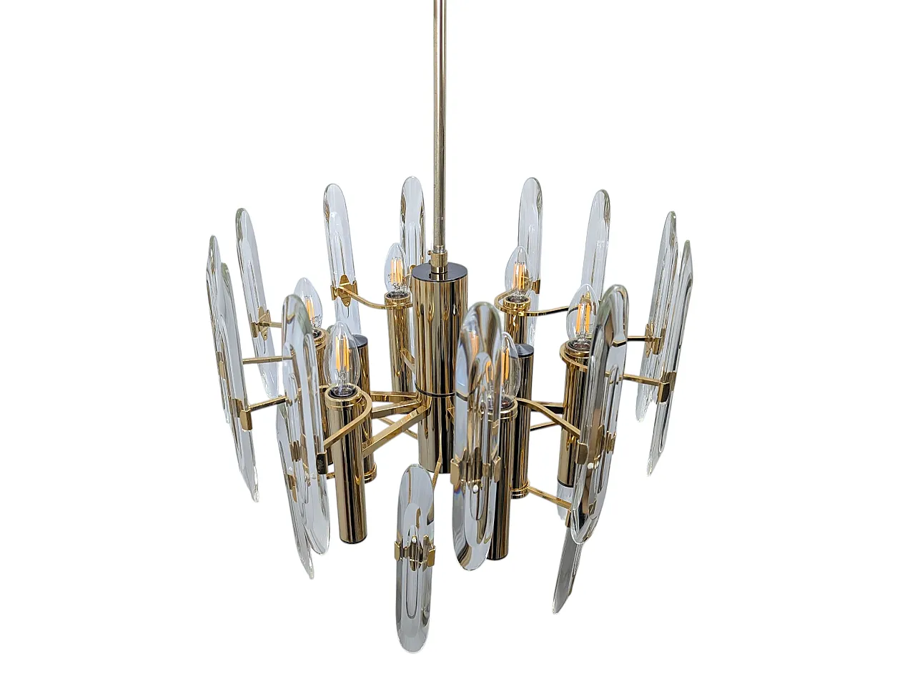 Lampadario mid-century in stile Sciolari, anni 60 7