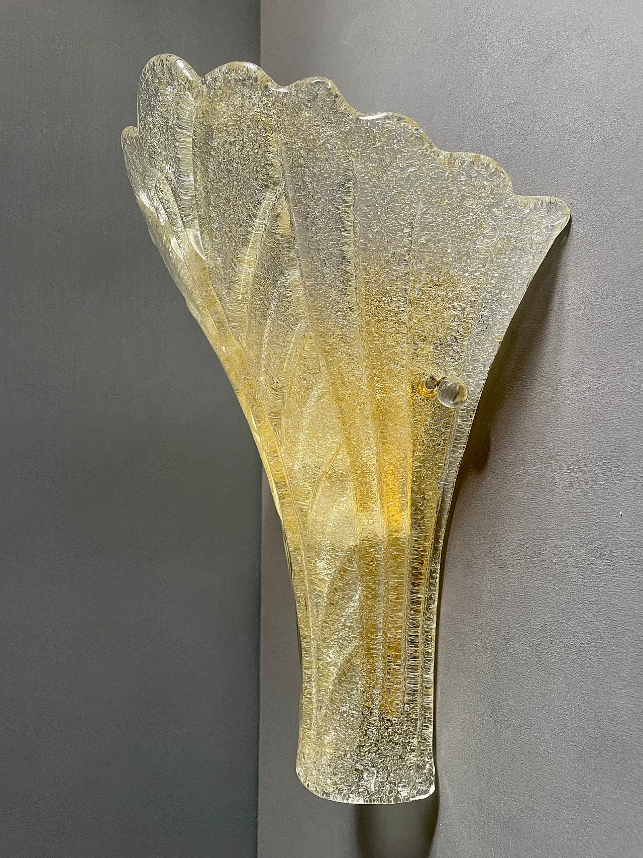 Coppia XL di appliques vetro di Murano stile Barovier, anni '90 4