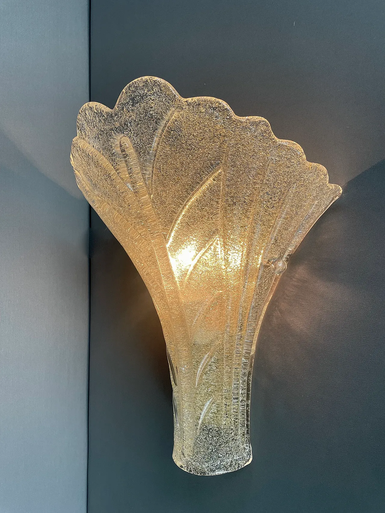 Coppia XL di appliques vetro di Murano stile Barovier, anni '90 7