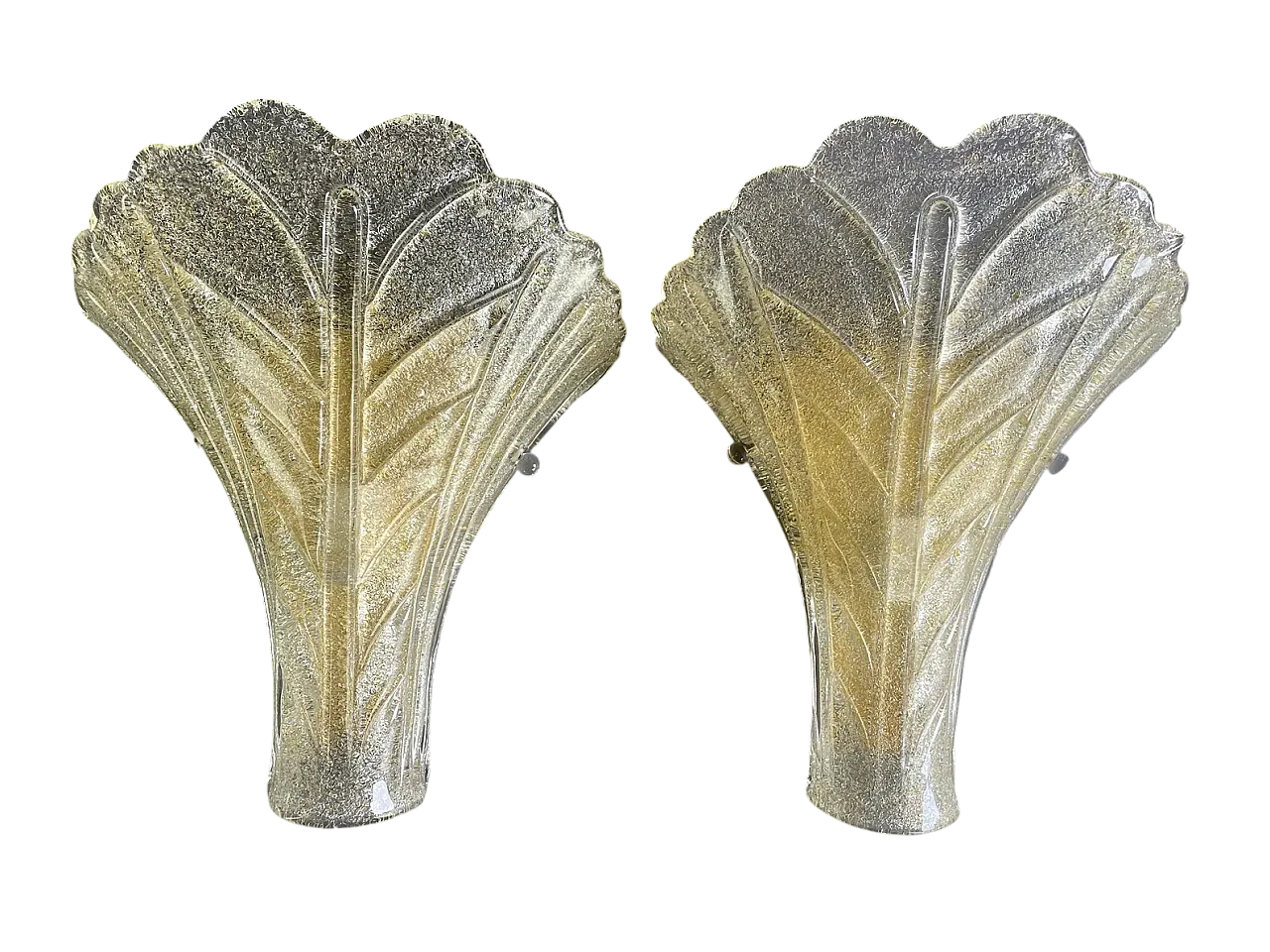 Coppia XL di appliques vetro di Murano stile Barovier, anni '90 10