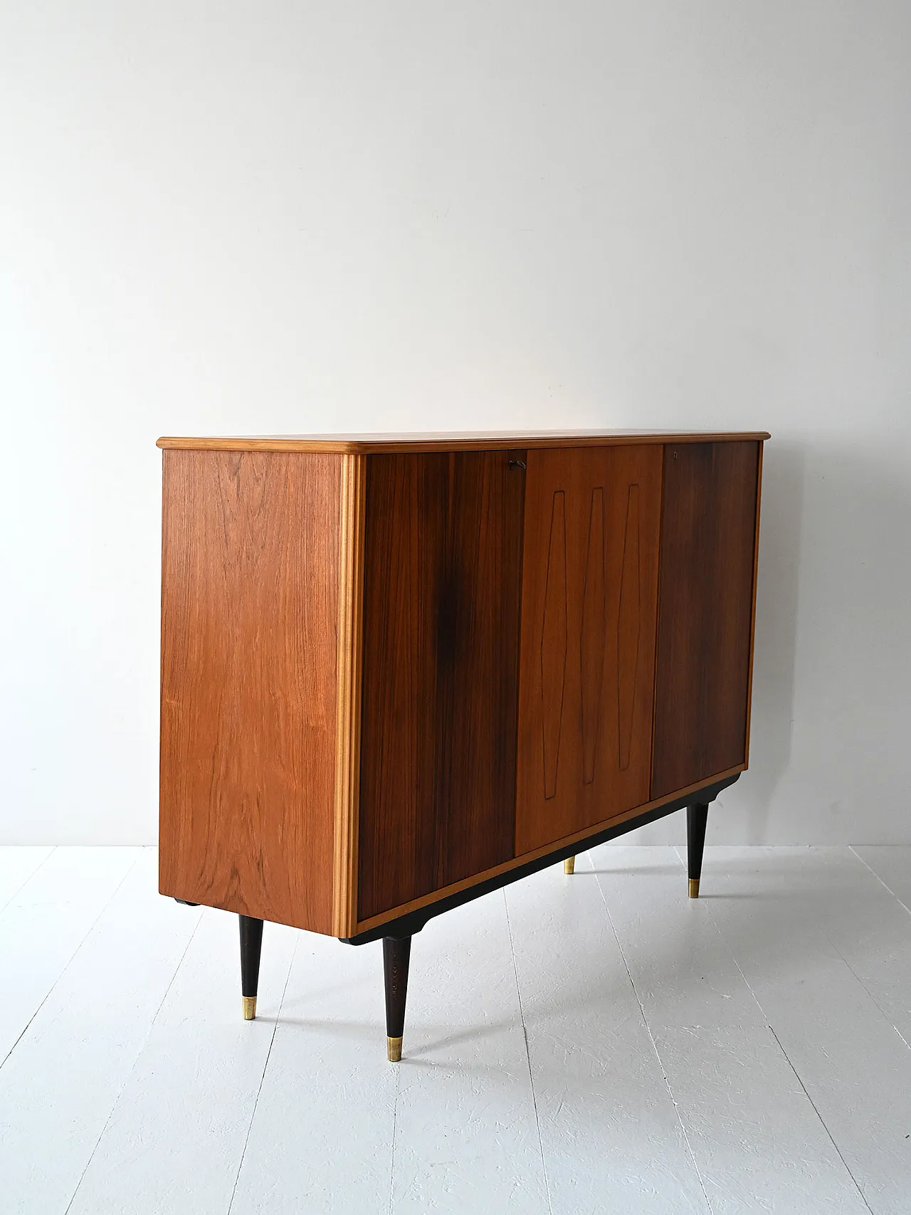 Scandinavian highboard with inlays, 1950s 4