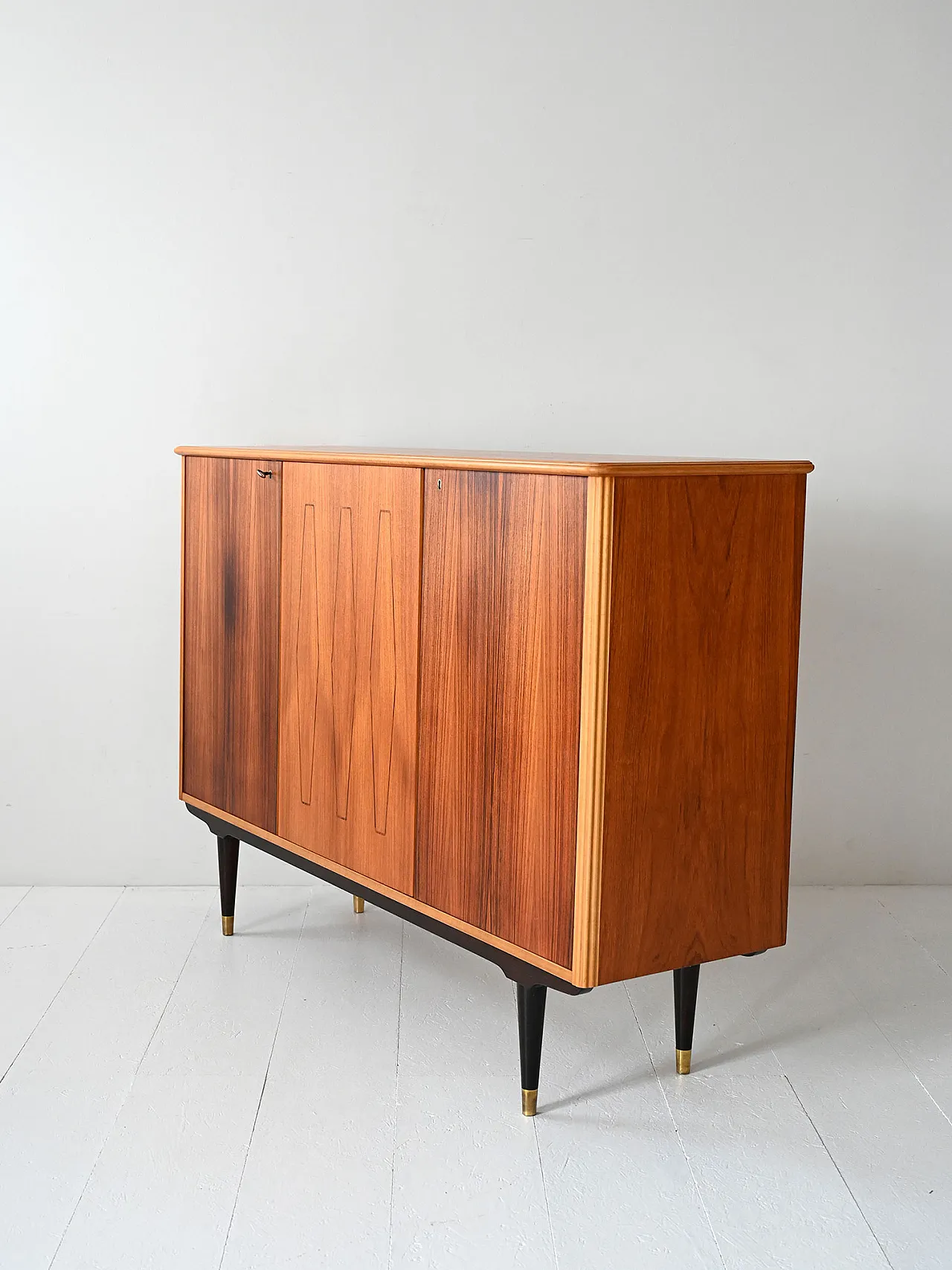 Scandinavian highboard with inlays, 1950s 5