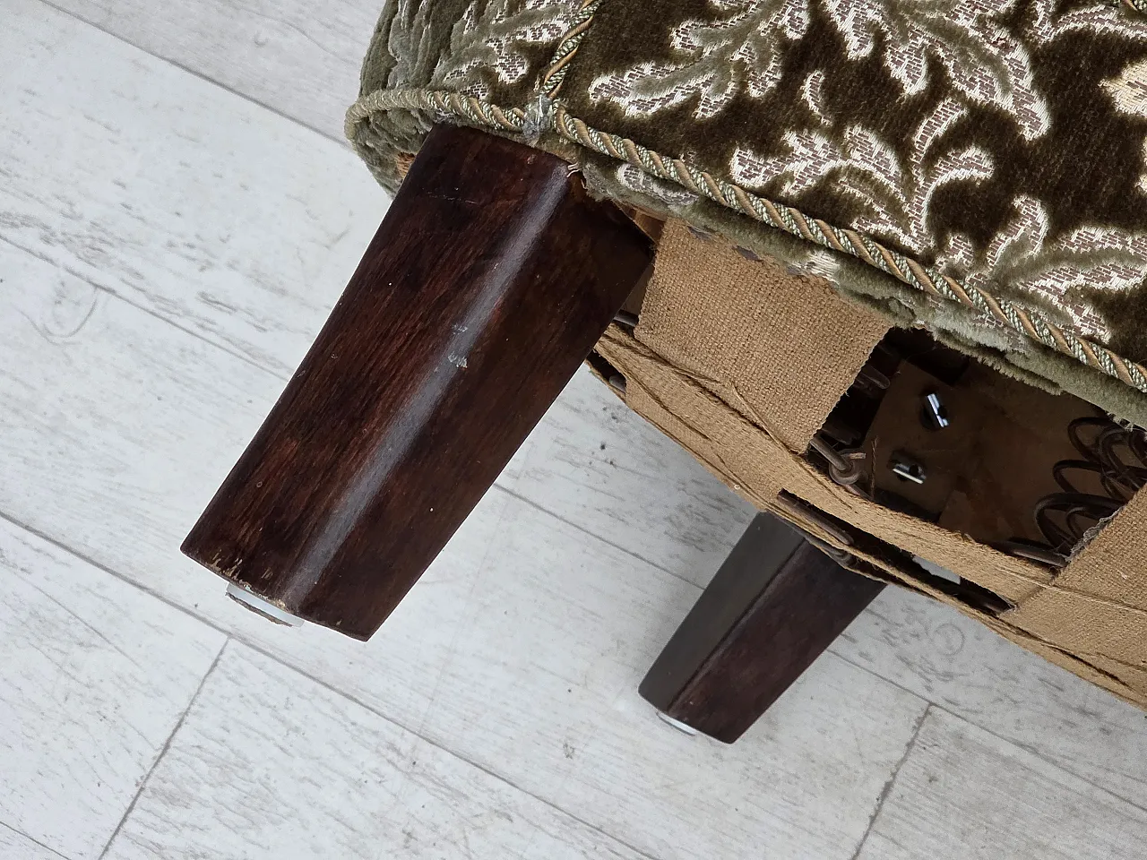 Danish curved 2-seater sofa, furniture velour, beech wood, 1960s 20