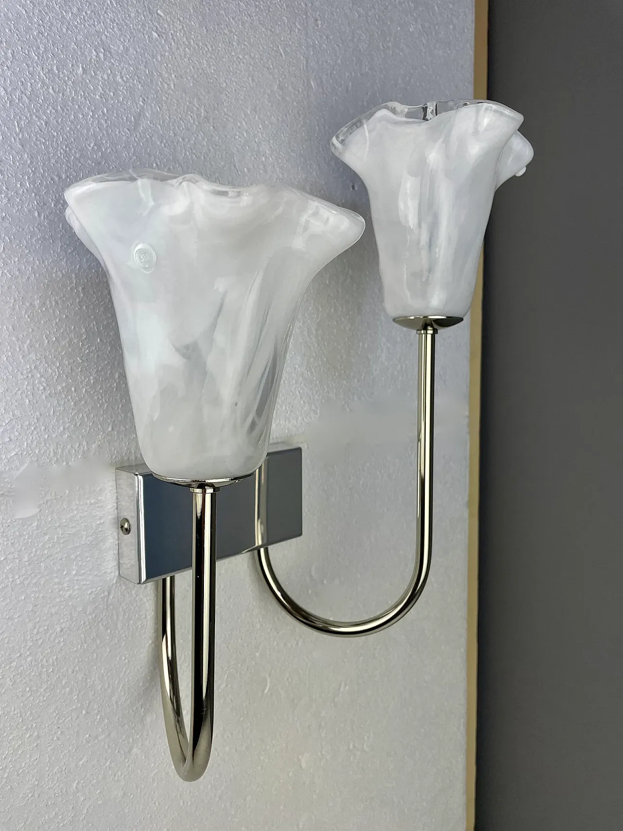Pair of La Murrina wall lights in Murano glass and steel, 1990s 3