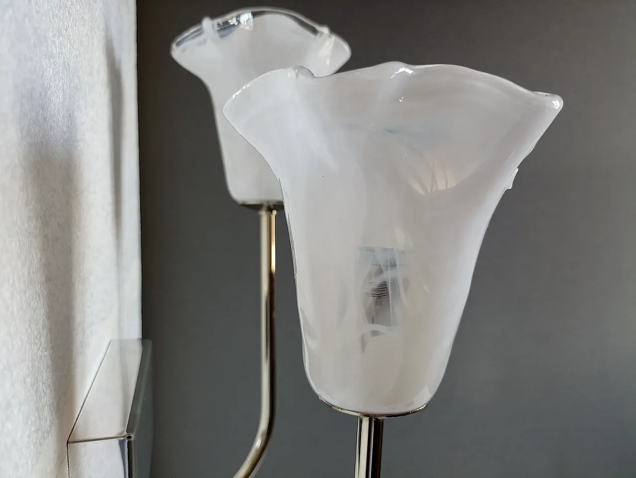 Pair of La Murrina wall lights in Murano glass and steel, 1990s 7