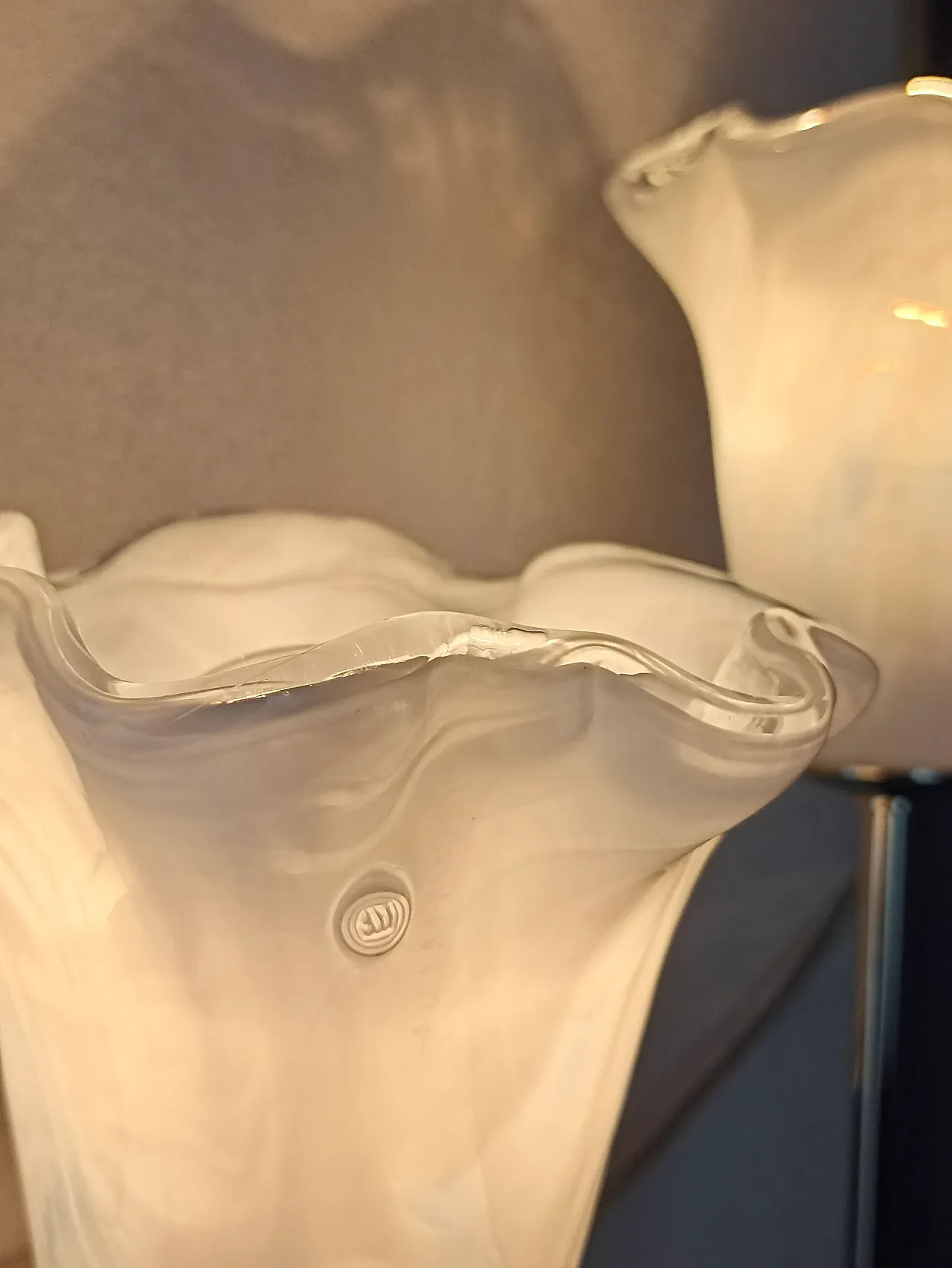 Pair of La Murrina wall lights in Murano glass and steel, 1990s 8