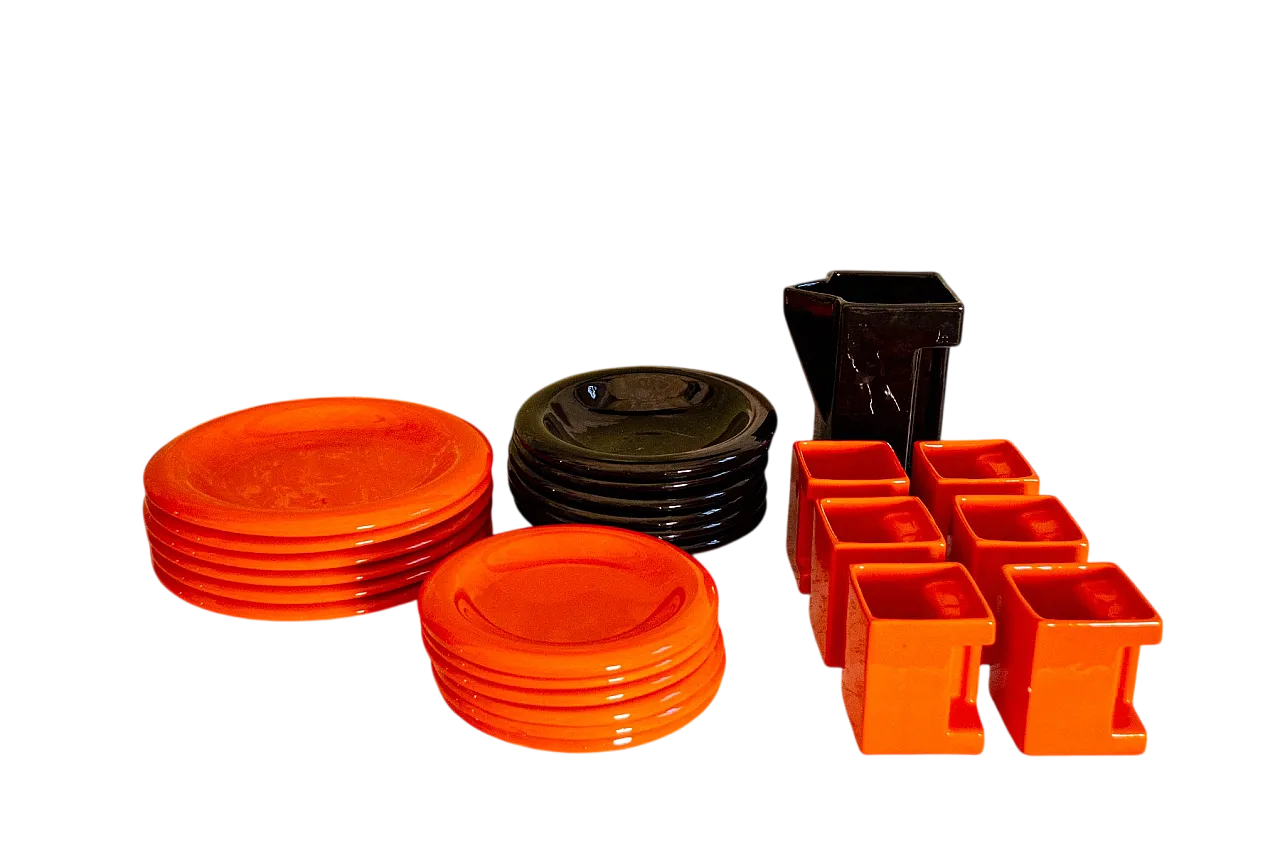 Piatti, bicchieri e caraffa per 6 persone Space Age, anni '70 7