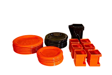 Piatti, bicchieri e caraffa per 6 persone Space Age, anni '70