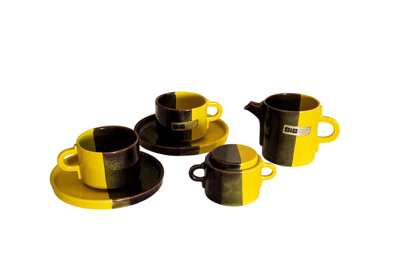 Set da caffè in ceramica di SIC Ceramiche Artistiche, anni '70 7
