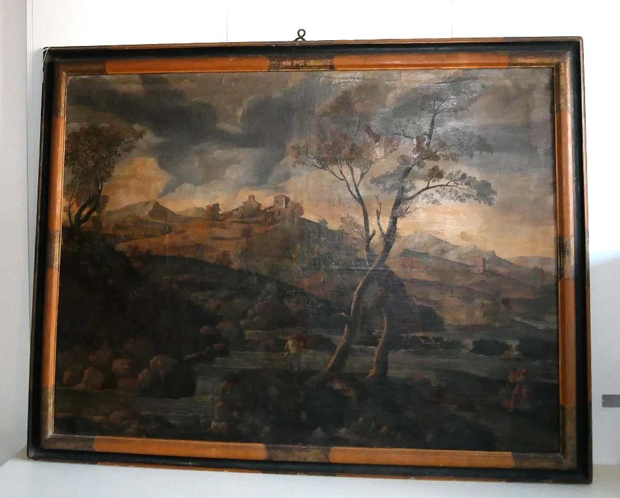 Oil landscape, painting with contemporary frame, 18th century 2