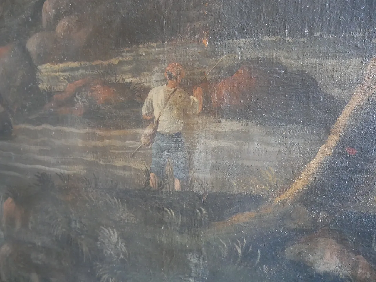 Oil landscape, painting with contemporary frame, 18th century 5