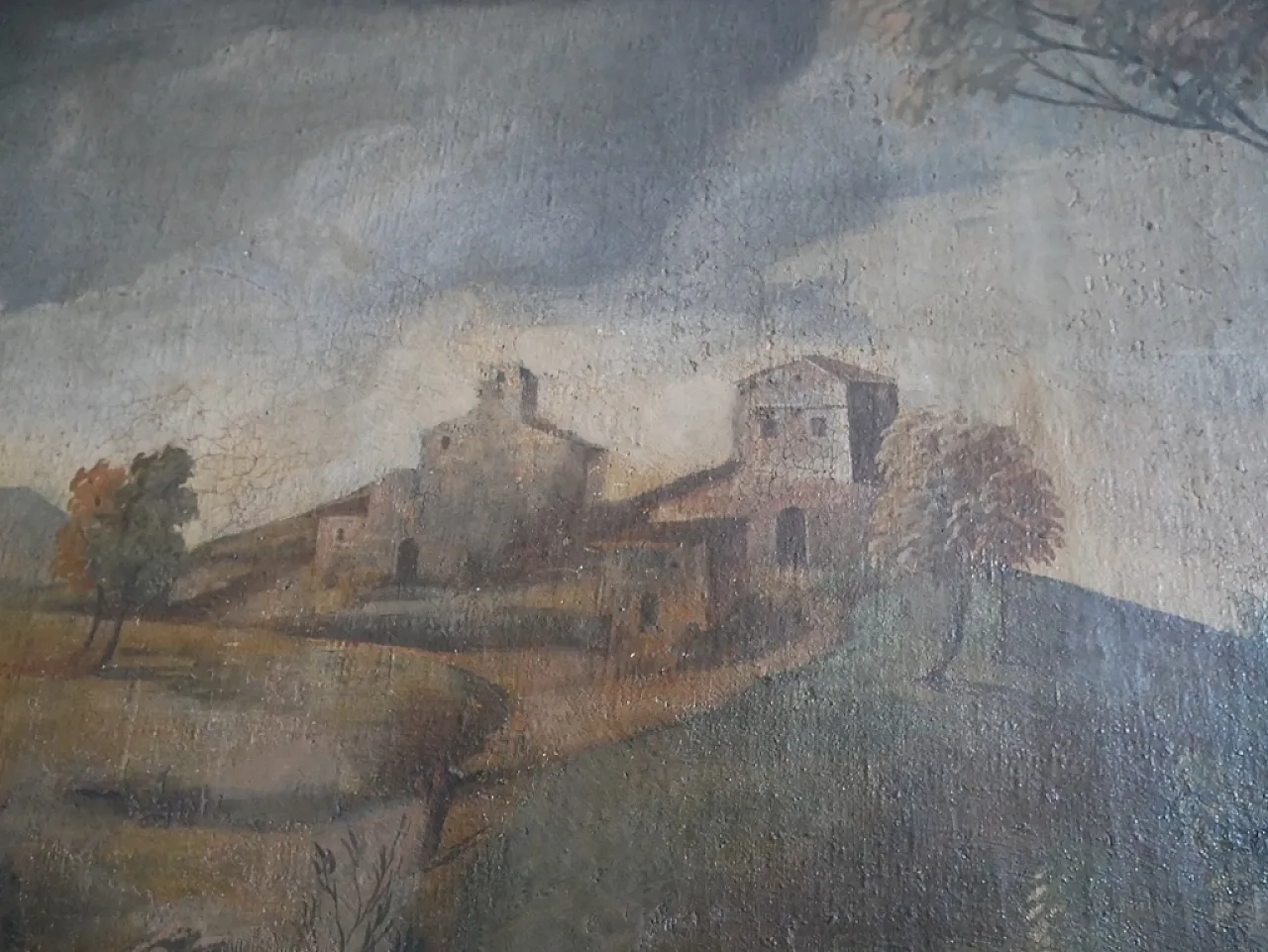 Oil landscape, painting with contemporary frame, 18th century 6