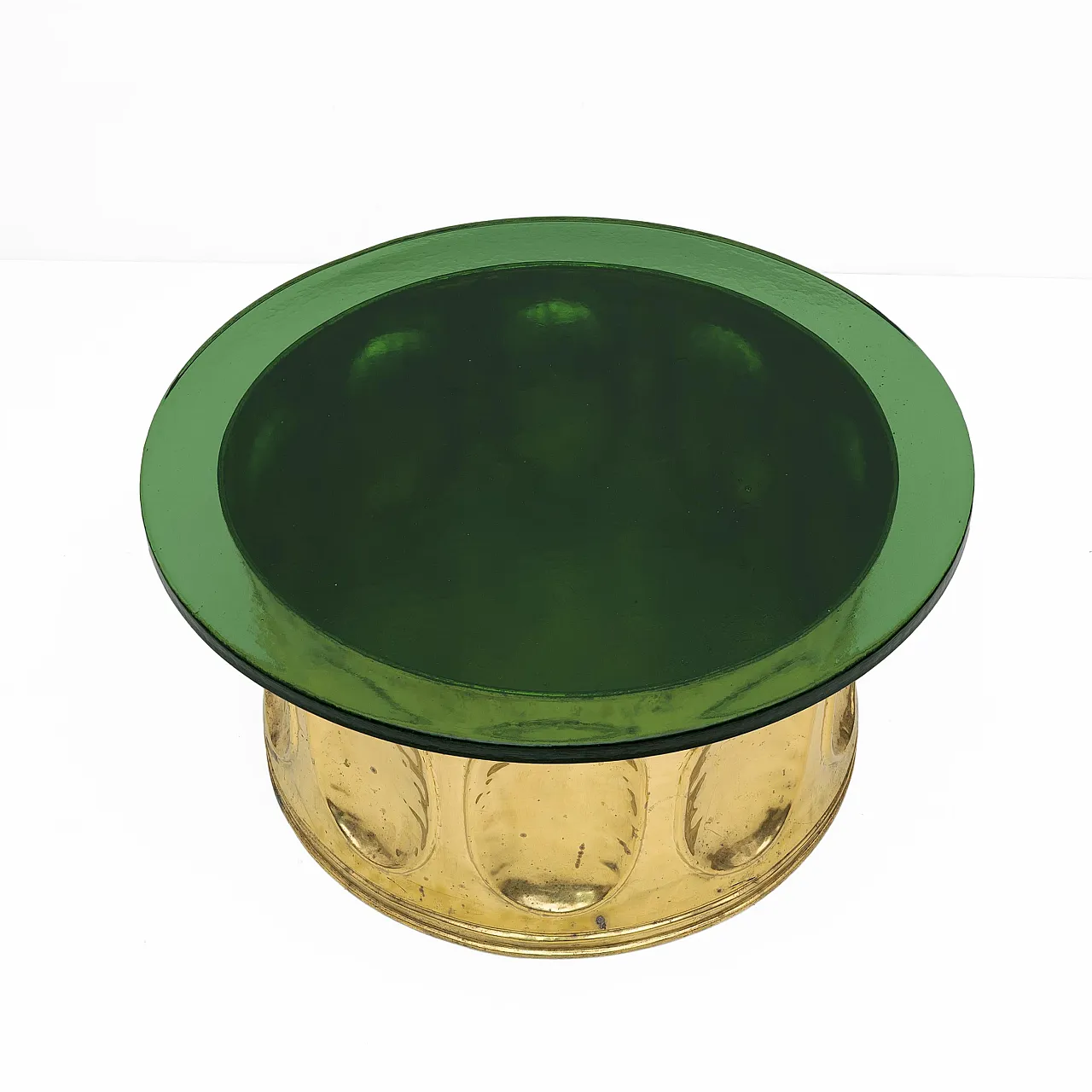 Tavolino da caffè in vetro di Murano e ottone, anni '70 4