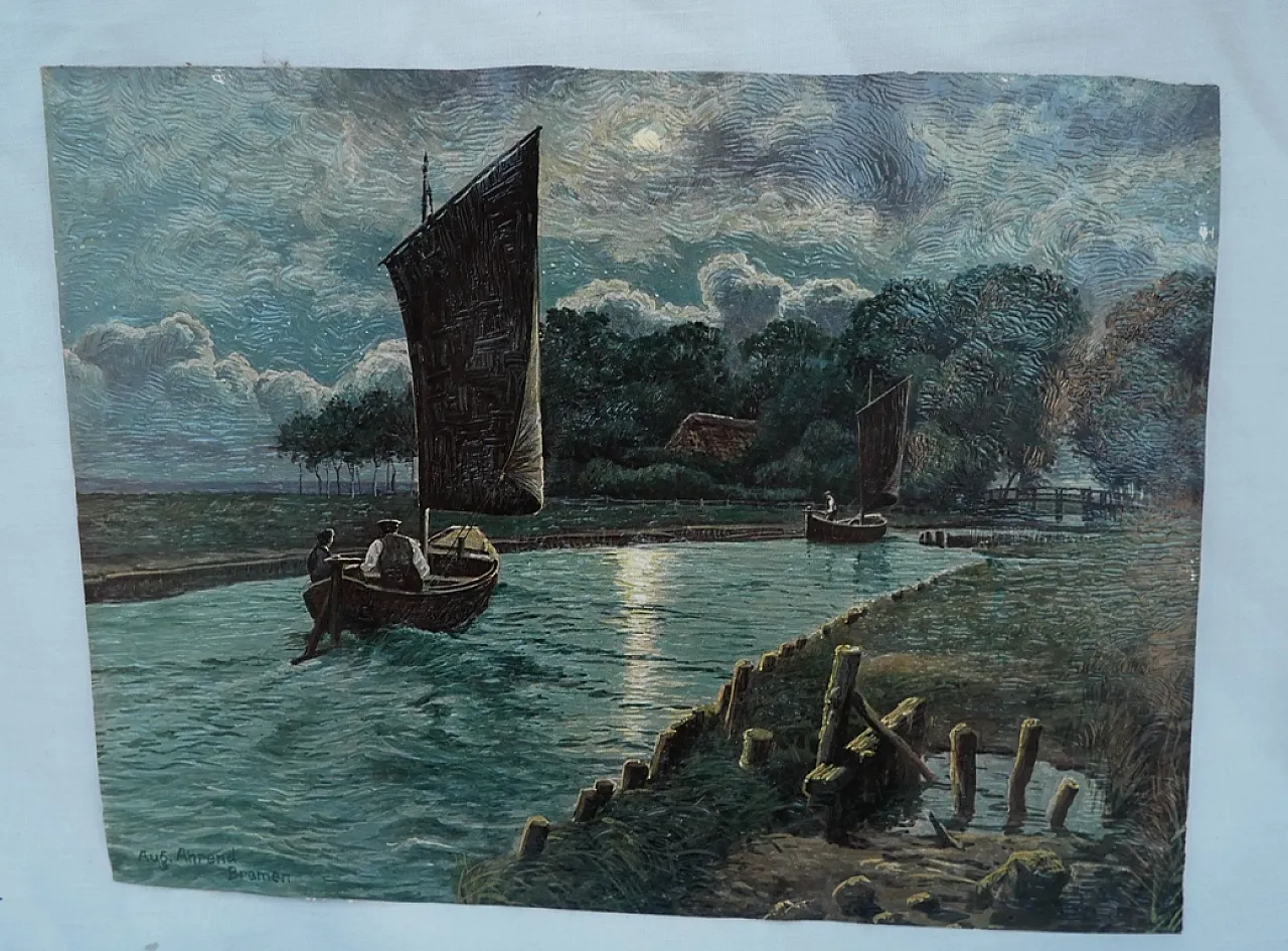 Framed print Night river landscape, 30a 4