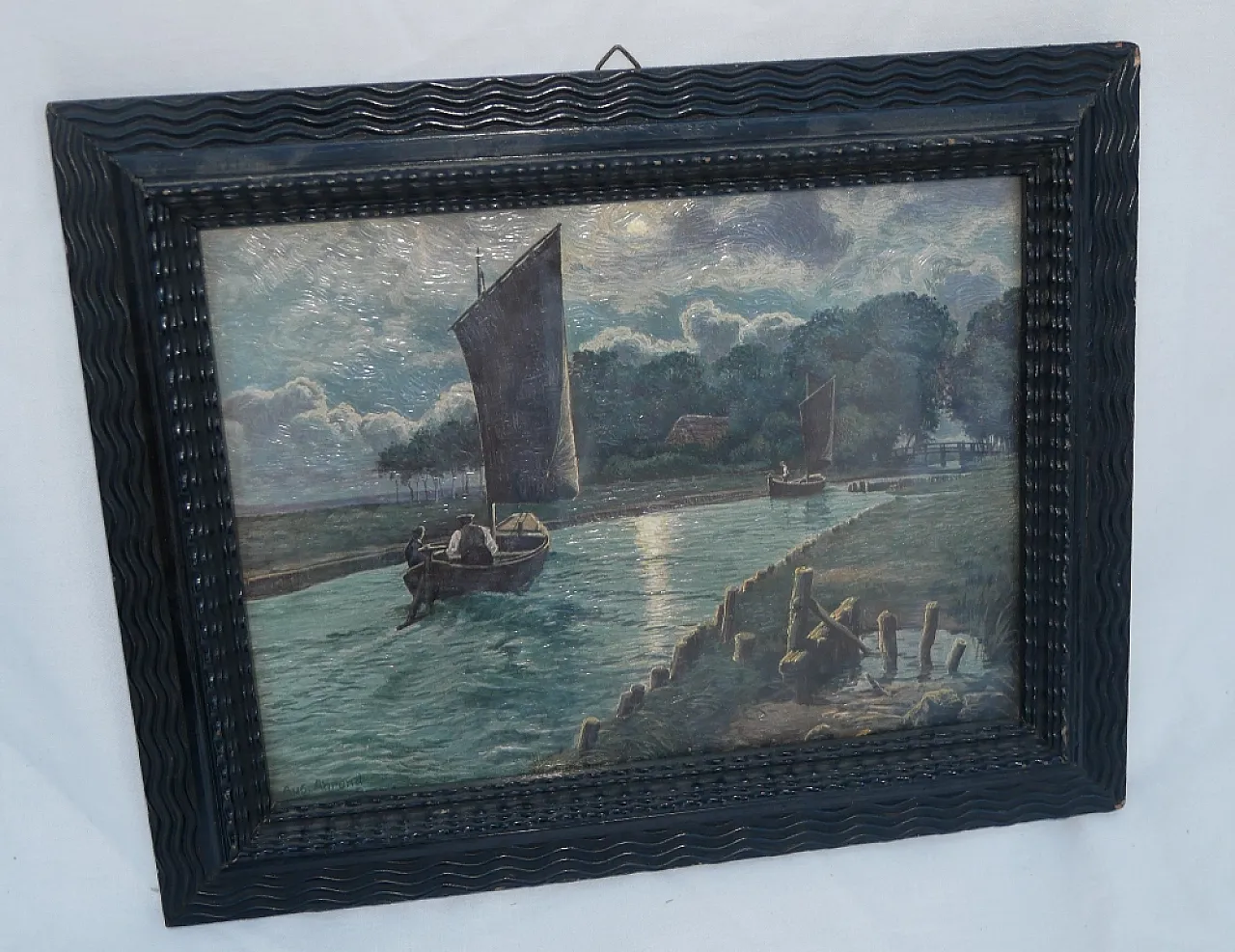 Framed print Night river landscape, 30a 10